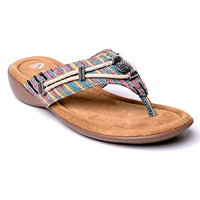 Thumbnail for Minnetonka Damen Silverthorne 360 Sandale/Flip Flops,Hergestellt aus echtem Leder, ultraleichte EVA-Außensohlen, Türkisfarbenes Korbgeflecht, EU im Sale