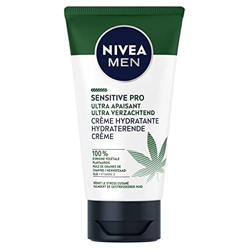 NIVEA MEN Sensitive Pro Ultra Beruhigende Gesichtscreme (1 x 75 ml), Gesichtscreme mit Bio-Hanföl, feuchtigkeitsspendende und beruhigende Männerpflege mit veganer Formel im Sale