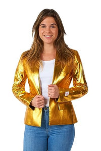 Thumbnail for OppoSuits Damen-Blazer - Groovy Gold Anzugjacke - Goldgelb - Urlaubskleidung im Sale