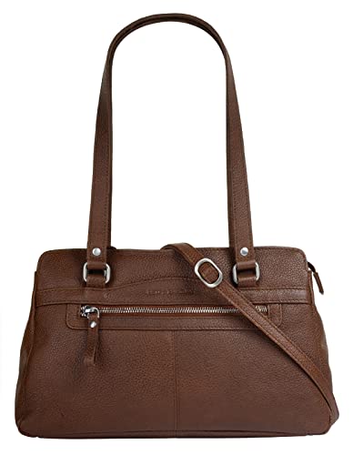 Betty Barclay Umhängetasche Echt Leder Damen | Handtasche, Schultertasche, Henkeltasche aus Rindleder, Smartphonefach bis 6 Zoll, 33x20x12 cm, Stifthalter, abnehmbarer Gurt cognac | 021188 im Sale