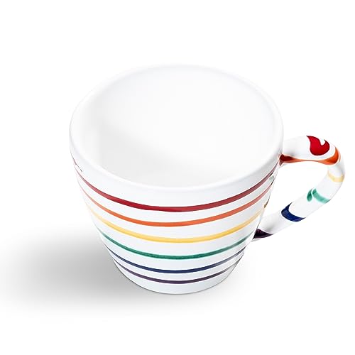 GMUNDNER KERAMIK Regenbogen, Kaffeetasse Gourmet (0,2L) Geschirr, handgemacht in Österreich im Sale