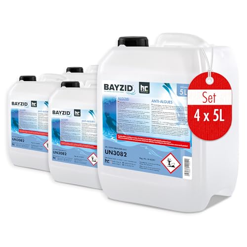 4x5 L BAYZID® Pool Algizid Algenverhütung - Präventives Anti Algenmittel für Schwimmbad & Pool - gegen Algen