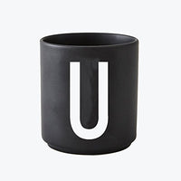 Thumbnail for Design Letters - Becher - Buchstabentasse - Buchstabe: U - Porzellan - Schwarz - Arne Jacobsen im Sale