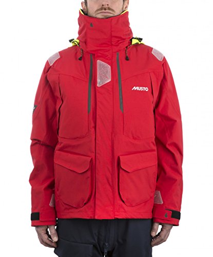 Musto Herren BR2 Yacht Segeln und Bootfahren Offshore Coat Jacket True Red - Atmungsaktiv Wasserdicht Sprayproof im Sale