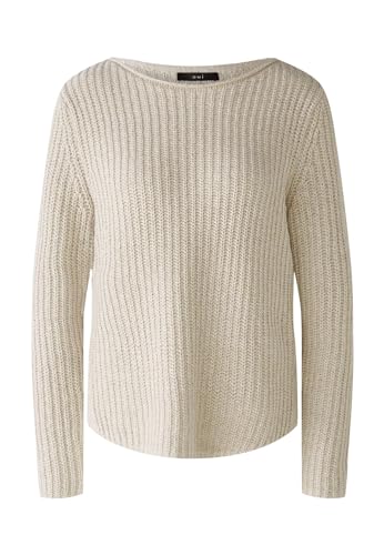 Oui Damen Pullover NAOLIN Baumwollmischung gerade geschnitten Uni Freizeit Rundhals ohne Kragen Baumwollmischung im Sale