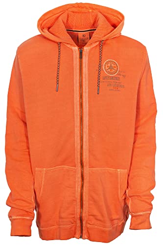 Kitaro Sweatjacke Kapuzenjacke Hoody Sweatshirt Herren Extra Lang Tall, Farbe:orange, Herrengrößen:LT im Sale