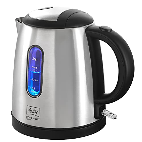 Wasserkocher - MELITTA - Prime Aqua mini Top, Edelstahl, 1,0 L, 2200 W, externe Wasserstandsanzeige, 1018-03