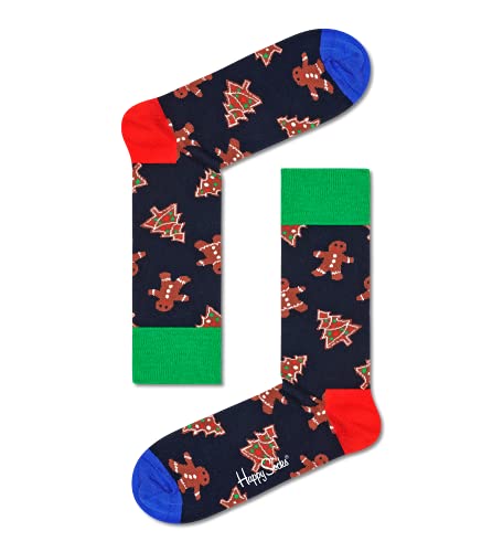 Happy Socks Unisex Gingerbread Cookies Socken, Navy, 41-46 EU im Sale