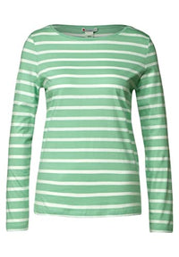 Thumbnail for Street One Damen A319234 Streifenshirt, Light Brisk Green, EU im Sale