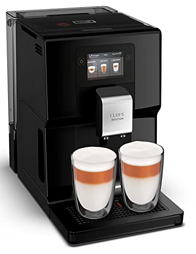 Krups Intuition Preference Kaffeevollautomat mit Milchschlauch, 11 Getränke, Personalisierung, 2-Tassen-Funktion, Kaffeemaschine, Schwarz, EA872810 im Sale