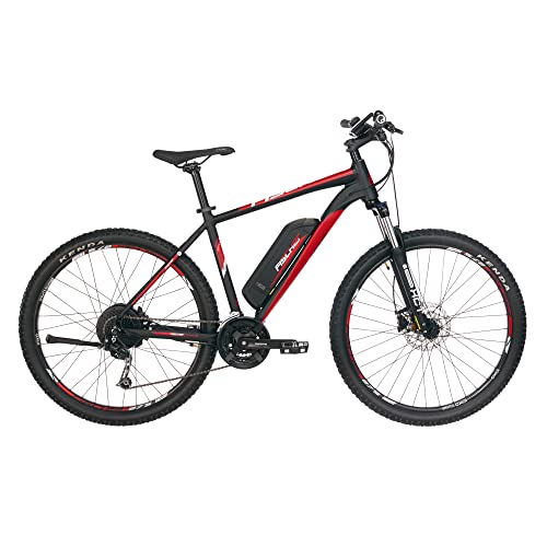 Fischer E-Mountainbike, MONTIS EM 1726 E-Bike MTB für Damen und Herren, RH 48 cm, Hinterradmotor 45 Nm, 48 V Akku, schwarz matt, 27,5 Zoll