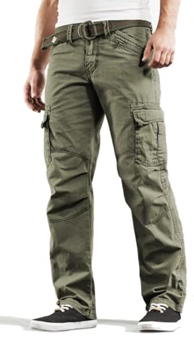 Timezone Herren Cargohose (W36/L34, Light Tank Green) im Sale