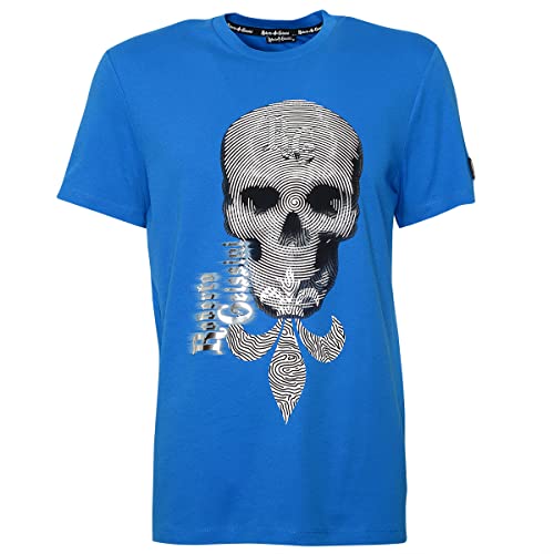 Roberto Geissini Herren T-Shirt Skull-Mystic-Blue XXL im Sale