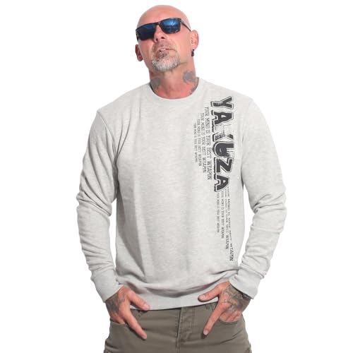 Yakuza Herren Best Weapon Pullover, Hellgrau Meliert, 4 im Sale