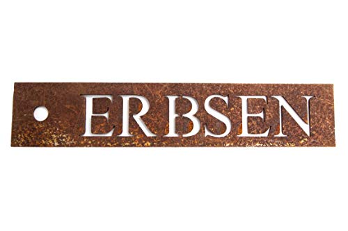 S2T Gemüseschild Erbsen, Edelrost, 23,5x4,7cm im Sale