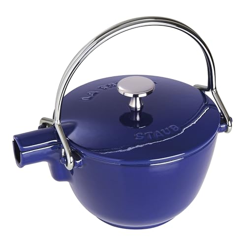 STAUB Teekanne/Wasserkessel, rund, 16,5 cm, 1,1 L, für alle Herdarten, Dunkelblau im Sale