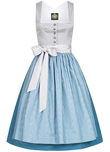 Hammerschmid Damen Trachten-Mode Midi Dirndl Brunnsee in Grau traditionell, im Sale