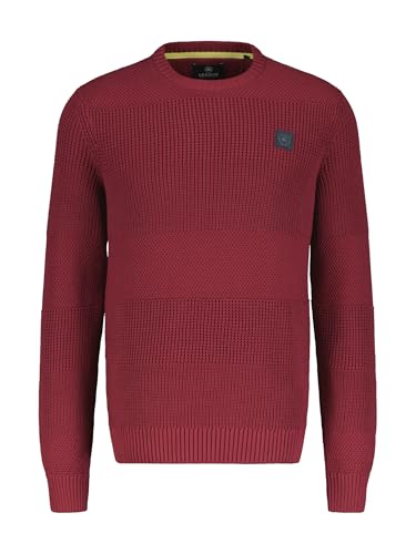 LERROS Herren Strickpullover in lebendiger Strukturoptik deep Garnet red im Sale