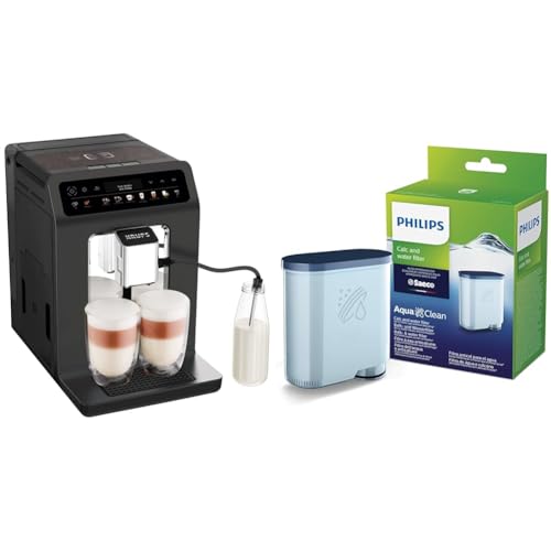 Krups Evidence One Kaffeevollautomat mit Milchschlauch, 12 Getränke & Philips AquaClean Kalk- und Wasserfilter für Espressomaschine, Kein Entkalken bis 5000 Tassen, Einzelpack im Sale