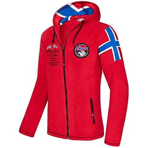 Nebulus Herren Fleecejacke Kinley, warme Fleece Jacke, mit langem Full-Zip Reißverschluss, rot - im Sale