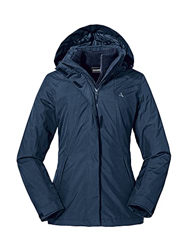 Schöffel Damen 3in1 Jacket Partinello L, wind- und wasserdichte Winterjacke mit separat verwendbarer Fleece Jacke, bequeme Regenjacke mit verstellbarer Kapuze, navy blazer, 34 im Sale