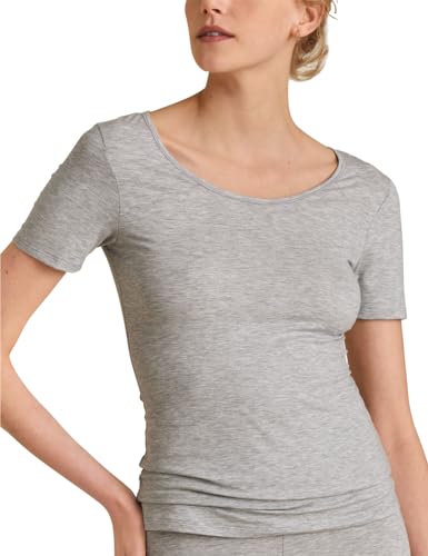 CALIDA Natural Comfort T-Shirt Damen, Rundhalsausschnitt, aus hochwertiger Baumwolle, mit natürlichem Glanz und glattem Griff im Sale