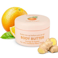 Thumbnail for Jean & Len Body Butter Orange & Ingwer, versorgt die Haut ausreichend mit Feuchtigkeit, zartschmelzende Textur, erfrischend-würziger Duft, vegane Formulierung, ohne Parabene & Silikone, 200 ml