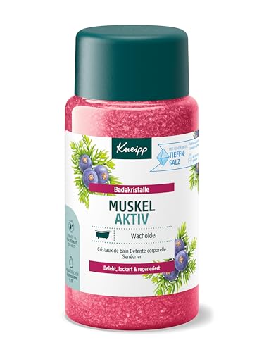 Kneipp Badekristalle Muskel Aktiv - mit wertvollem ätherischen Wacholder-, Wintergrün- & Rosmarinöl - wärmend wohltuend zur Muskulatur - 600g, 1 im Sale