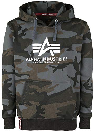 Alpha Industries Basic Hoody Camo Kapuzensweat für Herren Black Camo im Sale