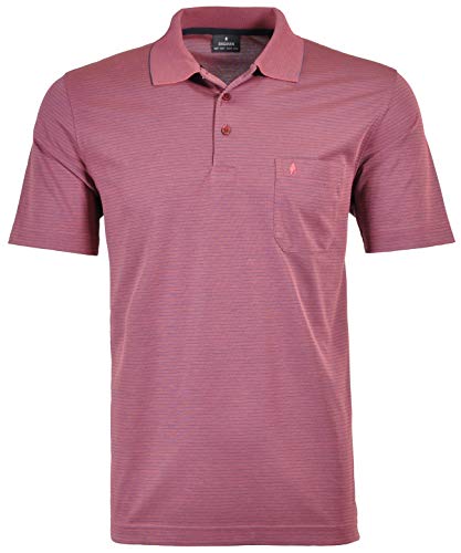 RAGMAN Herren Softknit-Polo fein gestreift 5XL, Ibiza Blau-742 im Sale