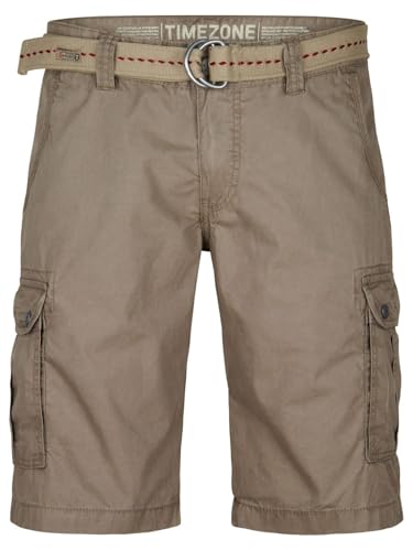 Timezone Cargo Shorts Herren mit Gürtel Regular Fit MaguireTZ Kurze Hosen Cargoshorts Sommer 100% Baumwolle, Größe:33, Farbe:Nature Beige (6122) im Sale