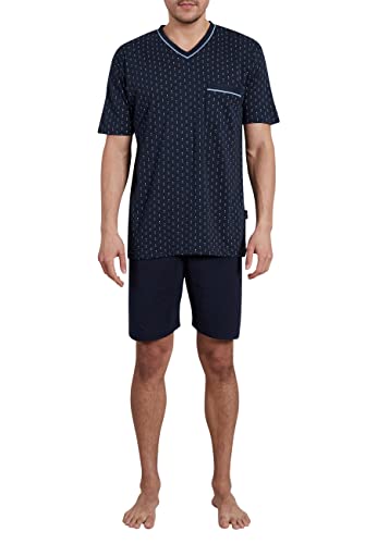 Götzburg Herren Schlafanzug kurz Shorty aus 100% natürlicher Baumwolle (Navy) 54 im Sale