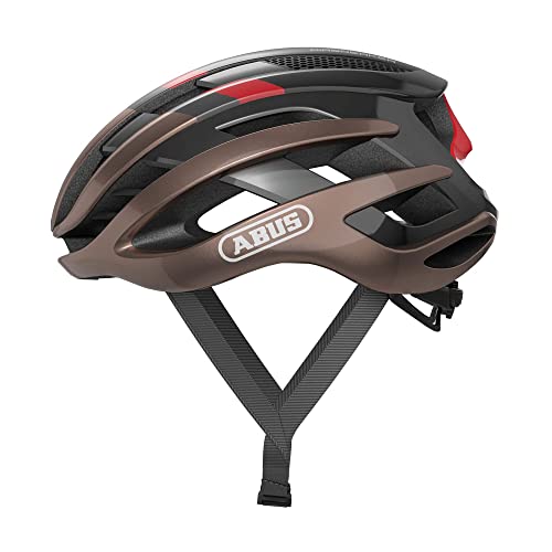 ABUS Rennradhelm AirBreaker - High-End Fahrradhelm für den professionellen Radsport - für Jugendliche und Erwachsene - Helm für Damen und Herren - Kupfer/Rot, im Sale