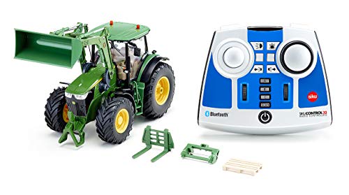 siku 6795, John Deere 7310R Traktor mit Frontlader, Grün, Metall/Kunststoff, 1:32, Ferngesteuert, Inkl. Bluetooth-Fernsteuerung und Zubehör, Steuerung via App möglich, Auf ‎Französisch im Sale