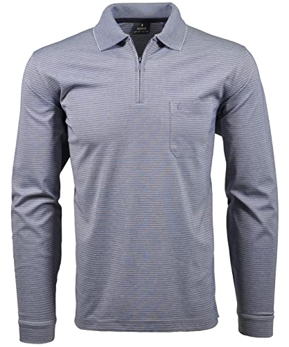 RAGMAN Herren Softknit-Polo Fineliner mit Zip , Taube-073 im Sale