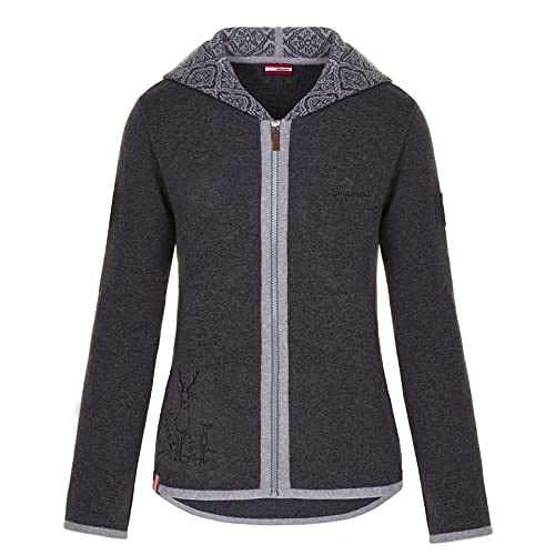 Almgwand W Epzirleralm Grau - Wärmende schöne Damen Strickkapuzenjacke, Größe 42 - Farbe Grey - Shadow