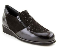 Thumbnail for Medima, Eleganter Damenschuh mit Strass und seitlichem Reißverschluss, Schwarz, Schwarz , 35 EU Larga im Sale