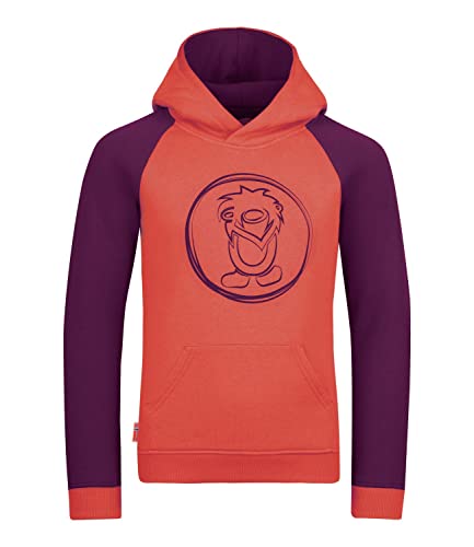 Trollkids Mädchen Stavanger Hoodie Kapuzen Pullover, Maulbeere/Pfirsich, im Sale