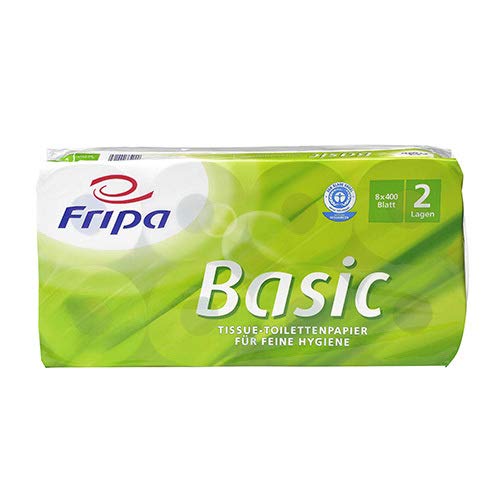 48 Toilettenpapier 2-lagig, Basic weiss, 400 Blatt pro Rolle