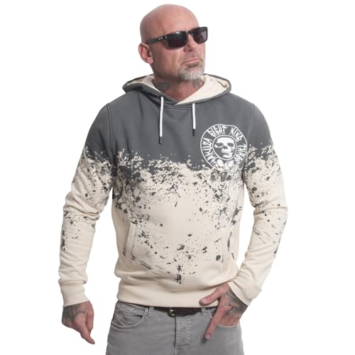 Yakuza Herren Splash Allover Kapuzenpullover, Whitecap Gray, 5 im Sale