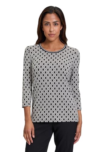 Betty Barclay Damen Basic Shirt mit Print Schwarz/Weiß,40 im Sale