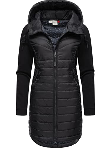 Ragwear Damen Übergangsjacke leichte Jacke lang mit Kapuze Lucinda Long II Intl Black Gr. 3 im Sale