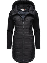 Thumbnail for Ragwear Damen Übergangsjacke leichte Jacke lang mit Kapuze Lucinda Long II Intl Black Gr. 3 im Sale