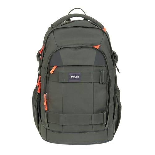 LÄSSIG Schulrucksack mit Reflektoren und höhenverstellbarem Rückenteil/School Backpack Bold Dark Olive im Sale