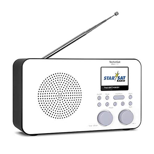 TechniSat VIOLA 2 C IR - tragbares Internetradio (DAB+, UKW, WLAN, 2.4 Zoll Farbdisplay, Kopfhöreranschluss, Wecker, Sleeptimer, 3 Watt RMS, Akku, Netzteil) weiß/schwarz im Sale