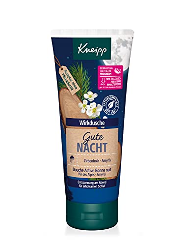 Kneipp Wirkdusche Gute Nacht - beruhigendes Duschgel mit ätherischen Ölen aus Zirbenholz & Amyris - für einen erholsamen Schlaf & wahrt das hauteigene Mikrobiom - ohne Mikroplastik - 200ml