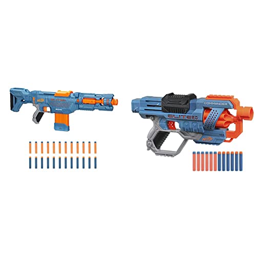 Nerf Elite 2.0 Echo CS-10 Blaster – 24 Nerf Darts, 10-Dart Clip-Magazin, 4 Tactical Rails & Elite 2 Commander RD-6 Blaster, 12 Nerf Darts, 6-Dart Rotationstrommel, 6.7 x 36.2 x 24.1 cm im Sale