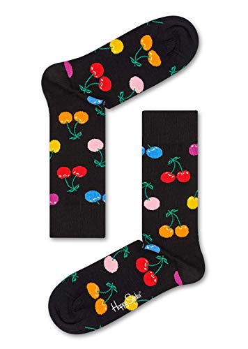 Happy Socks Herren Cherry Freizeitsocken, Mehrfarbig (Schwarz 9002), 36-40 EU