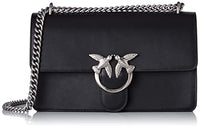 Thumbnail for Pinko Damen Love One Classic Dc Kalbsleder Se Tasche, Z99o_schwarz-Old Silver im Sale