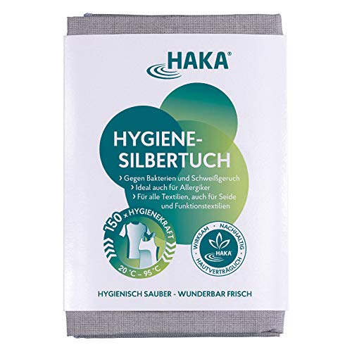 HAKA Hygiene Silbertuch, antibakteriell für Waschmaschine, bekämpft Gerüche bei niedrigen Temperaturen, Allergiker geeignet, 1 Stk., 150 Waschladungen